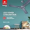 Havells 1200mm Ambrose ES Ceiling Fan|Premium Finish, Decorative Fan, Elegant Look, High Air Delivery, Energy Saving, 100% Pure Copper Motor|2 Year Warranty by Brand|(Pack of 1, Nickel Saphire) 1 Star